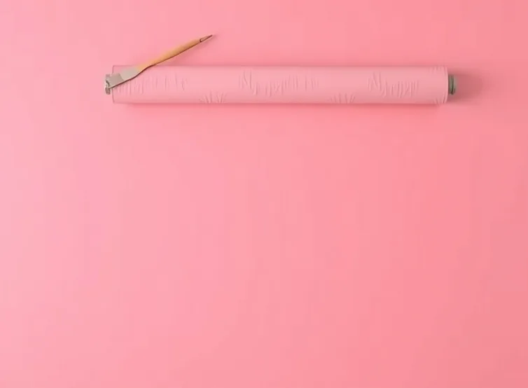 Pose de papier peint, rouleau et brosse à maroufler